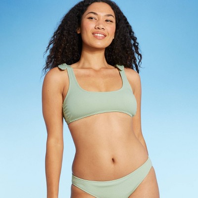 green bathing suit top