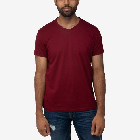 X Ray Men's Basic V-neck Short Sleeve T-shirt In Burgundy Size Small ...