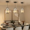 TOBILI 4" Modern Crystal Pendant Light - 3 Pack, Adjustable Hanging Ceiling Lamp with Crystal Prism Design for Dining Room Black Finish - 4 of 4