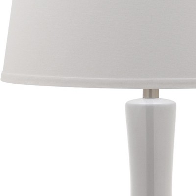 Blanche White Ceramic Gourd Lamp Set with Cotton Shade