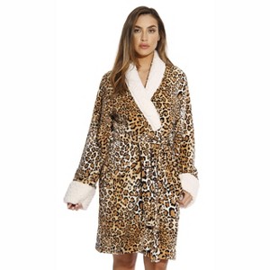 Just Love Womens Plush Printed Plaid Robe | Ladies Bathrobe - 1 of 3