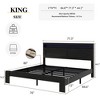 KWPZQEB Farmhouse King/Queen Size Bed Frame, Wood Platform Bed Frame with LED Light Storage Headboard & 2 USB Ports, No Box Spring Needed, Noise Free - 4 of 4