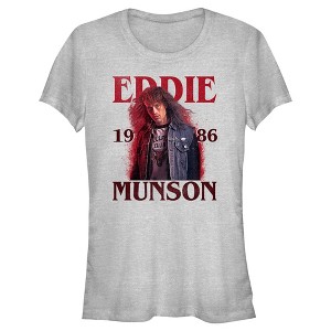 Juniors Womens Stranger Things 1986 Eddie Munson T-Shirt - 1 of 4