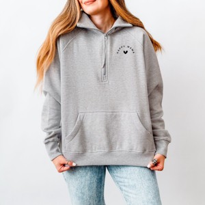 Simply Sage Market Happy Mama Heart Mini Quarter Zip Fleece - 1 of 4