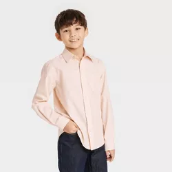 Boys' Long Sleeve Button-Down Suiting Shirt - Cat & Jack™ Peach Orange S