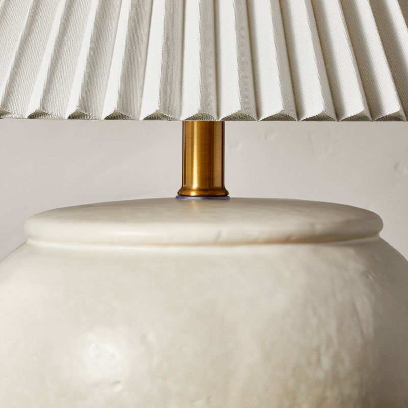 Distressed Ceramic Table Lamp Cream (Includes LED Light Bulb) - Hearth &#38; Hand&#8482; with Magnolia, 5 of 12