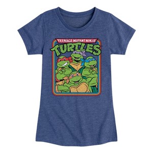 Girls' - Teenage Mutant Ninja Turtles - Retro Group Fitted Short Sleeve Graphic T-Shirt - 1 of 4