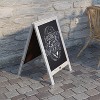 Emma and Oliver 48"x24" Rustic Vintage Double-Sided Folding Magnetic Chalkboard with 8 Chalk Markers, 10 Chalkboard Stencils and 2 Rustic Magnets - 3 of 4