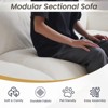 Velvet Modular Sectional Sofa with Chaise,111" Modern L-Shaped Couch for Living Room,8" High Metal Legs, Easy to Clean, Beige - 4 of 4