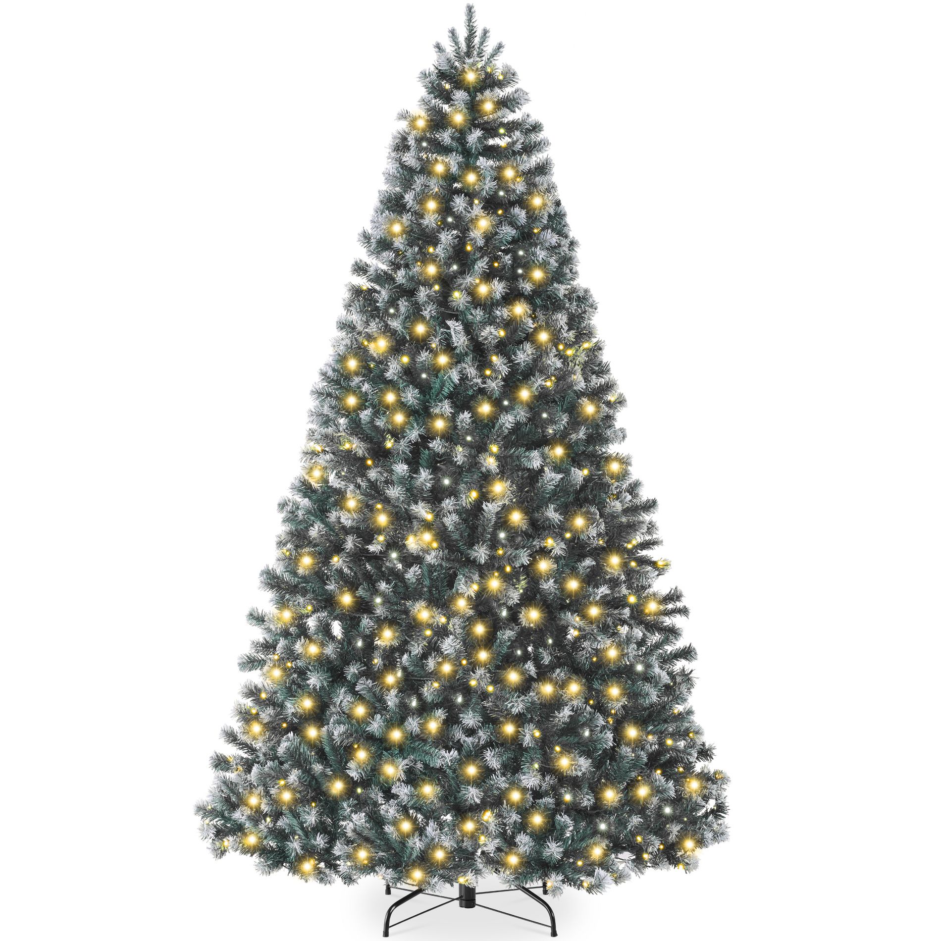 Best Choice Products Premium Pre-Lit Artificial Spruce Christmas Tree w/ Dense Branches, Easy Assembly, Metal Hinges & Foldable Base