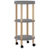 vidaXL 3-tier Trolley Gray 15 in.x15 in.x32.3 in. Engineered Wood&Solid Wood Pine - 2 of 4