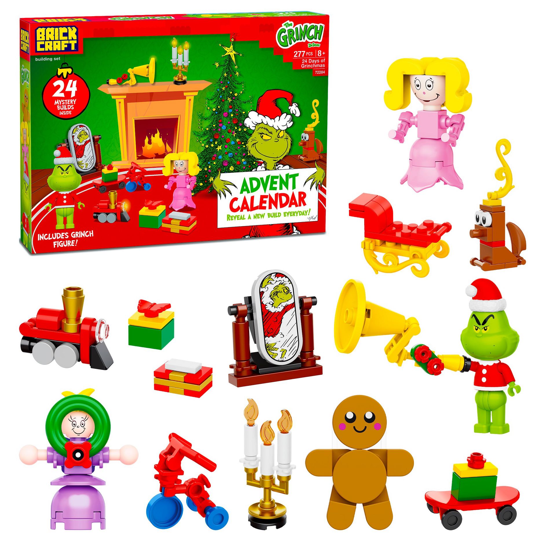 Brickcraft The Grinch 24 Days of Grinchmas Advent Calendar Building Set - 277-Piece Kit - 72284
