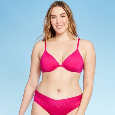 pink underwire bikini top