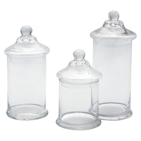 Decorative Glass Jar Set Of 3 Diamond Star Target