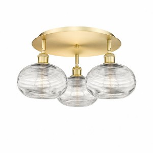 Ithaca - 3 Light Flush Mount In Industrial Style-9.25 Inches Tall and 19.75 Inches Wide - 1 of 1