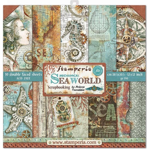 Stamperia Double-Sided Paper Pad 12X12 10/Pkg-Sea World, 10 Designs/1 Each