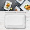 Posh Setting 9 X 13 Inch Rectangle White and Silver Rim Plastic Serving Tray - 6 Pack - 4 of 4