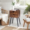 NicBex Mid-Century Nightstand Set of 2 Bedside End Table with Sliding Drawers for Bedroom & Living Room - 2 of 4