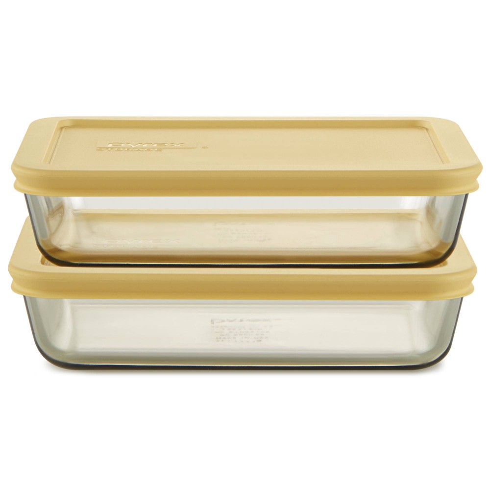 PyrexÂ® Simply StoreÂ® Tinted 4pc Lidded Rectangle Storage Set Yellow