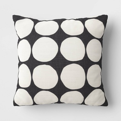 Dots Square Throw Pillow Black/Ivory - Room Essentials™