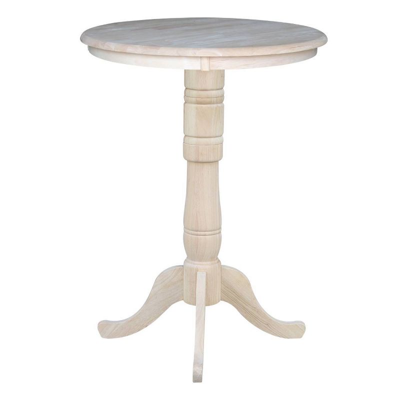 30" Round Top Pedestal Table Unfinished - International Concepts, 3 of 6