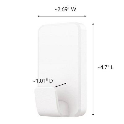 White XL Heavyweight Wall Hooks with Adhesive Strips