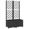 vidaXL Garden Planter with Trellis Black 31.5"x15.7"x53.5" PP - 2 of 4