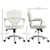 NicBex Adjustable Height Velvet Button Tufted Home Office Chair with Padded Armrests and Wheels for Work Study Vanity - 3 of 4