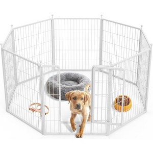 Gulches Sturdy 32" Tall Dog Playpen White with 8 Rustproof Panels - Indoor/Outdoor Use for All Dog Sizes - 1 of 4