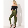 INSPIRE CHIC Women's Drawstring Elastic Waist Ankle Length Satin Joggers Pants with Pocket - 3 of 4