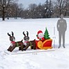 QingMoon 7 FT Christmas Inflatable Decoration, Santa Claus with Sleigh and Reindeer, Outdoor Blow Up Display, Weather-Resistant for Yard, Garden - 4 of 4