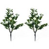 Set of 2 Artificial Topiary Ball Trees with Metal Stakes, 21.6" UV-Resistant PE Fake Plants with Begonia Flowers for Indoor/Outdoor Decor - 2 of 4