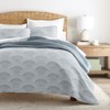 FIONECA Reversible Scallop Pattern Quilt Set Warm Microfiber Filled Polyester Bedding For Four Season Use Includes Matching Pillow Shams - 3 of 4