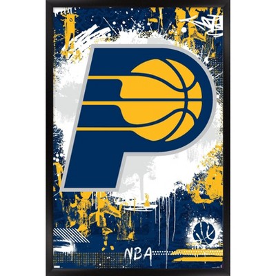 Trends International NBA Indiana Pacers - Maximalist Logo 23 Framed Wall Poster Prints