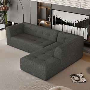 NicBex Couches for Living Room 112.2" L-Shaped Modular Sectional Sofa Bed Modern Minimalist Upholstered Free Combination Sofa - 1 of 4