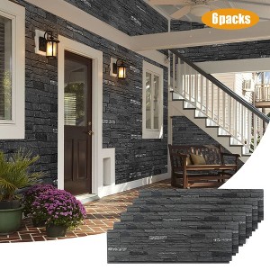 6-Packs Faux Stone Wall Covering Panels for Interior and Exterior Decor, PU Stone Veneer Exterior, Exterior Siding Panels, 46.46" x 12.99" - 1 of 4