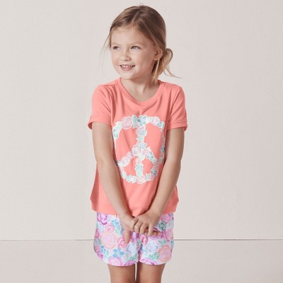Lands' End Kids Short Sleeve Tee and Shorts Pajama Set