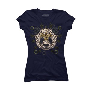 Junior's Design By Humans Panda Face By LetterQ T-Shirt - 1 of 3
