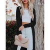 Coolmee Women's Knitted Cardigan Open Front Solid   Sweater Maxi Long Cardigan - 2 of 4