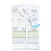 Hudson Baby Cotton Flannel Receiving Blankets 4pk, Leafy Elephant, One Size - 2 of 4