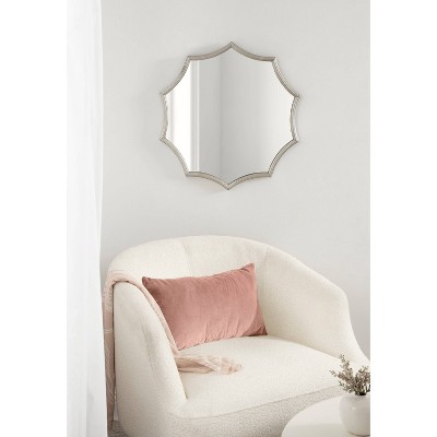 Lalina 24" Silver Scalloped Round Accent Mirror