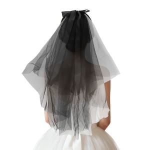 Unique Bargains Comb Wedding Veil Black 1 Pc - 1 of 4