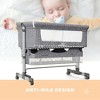 Whisen Baby Bassinet, Bedside Sleeper, Adjustable Portable Bed with Mosquito Nets, Large Storage Bag, Lockable Wheels - 3 of 4