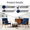 23"W Accent Chair Padding Lounge Arm Chair with Cushion and Pillow, Velvet/PU-ModernLuxe - 4 of 4