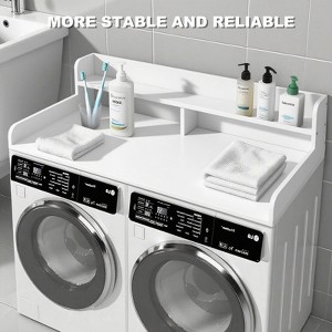 KTMBDW Laundry Countertop with 2-Tier Shelf Universal Fit, Washer and Dryer Countertop with Storage Space, Shelf Height 12 Inches - 1 of 4