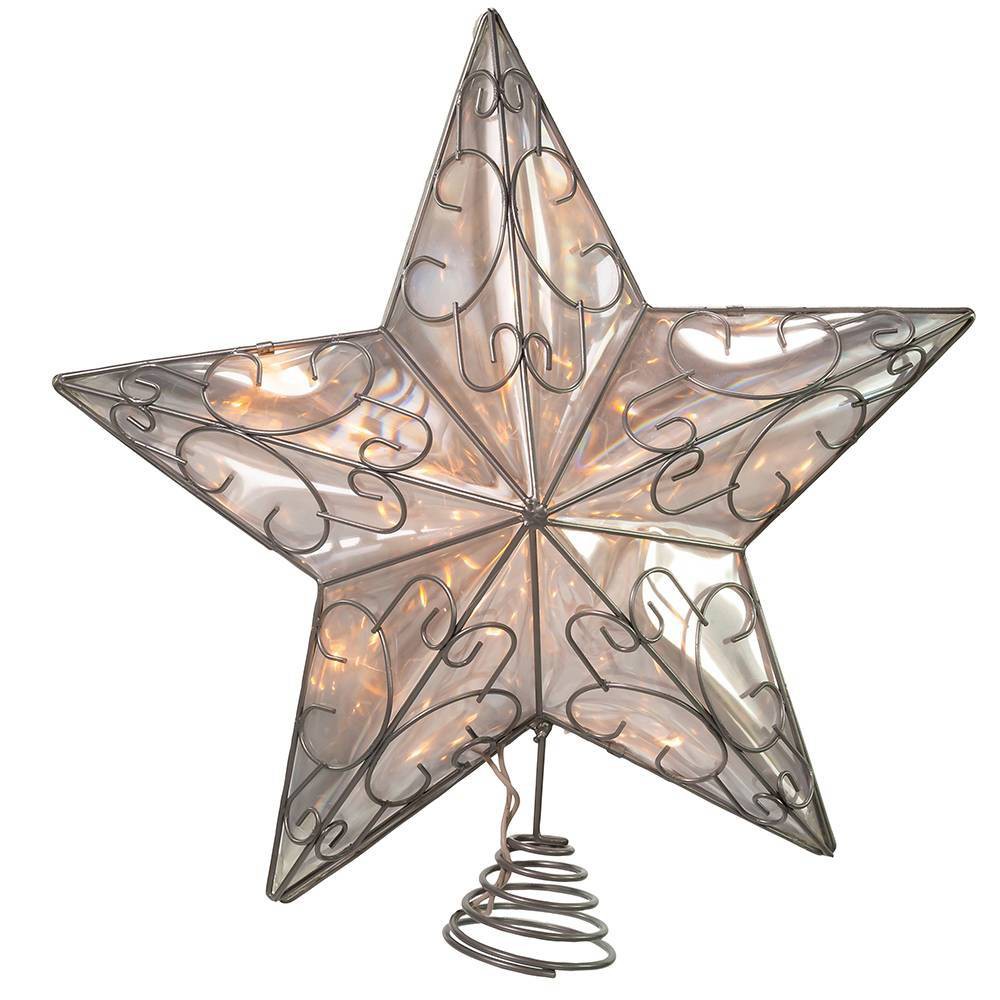 UPC 086131006623 product image for Kurt Adler 10 Light Snowfall 5-Point Wire Star Tree Topper Silver | upcitemdb.com