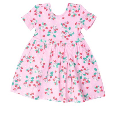 RuffleButts Baby Girls Knit Short Sleeve Twirl Dress