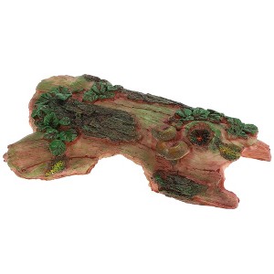 Unique Bargains Resin Tortoise Rock Turtle Basking Platform 7.4"x4.6"x2" Red Green 1 Pc - 1 of 4
