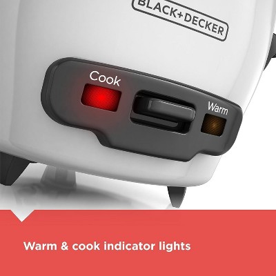 BLACK+DECKER 28-Cup White Rice Cooker with Steaming Basket