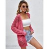 Coolmee Women's Crochet Lightweight Cardigan Cover Up Open Front Long Sleeve Summer Cardigans - 3 of 4